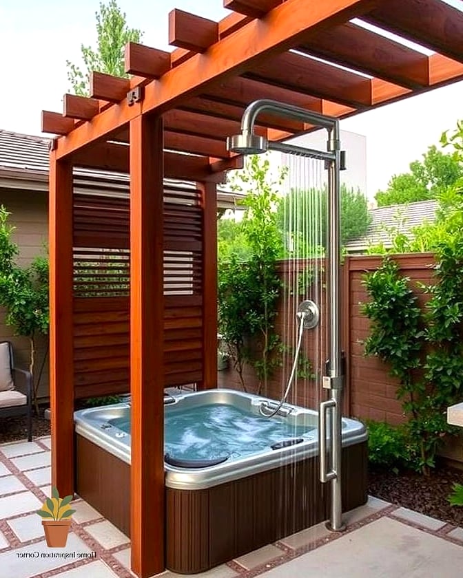 Outdoor Shower Paired with the Spa Zone