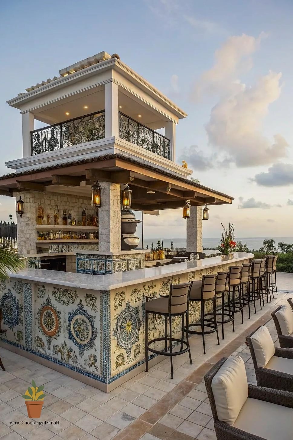 Outdoor Wet Bar with Sink and Mini Fridge