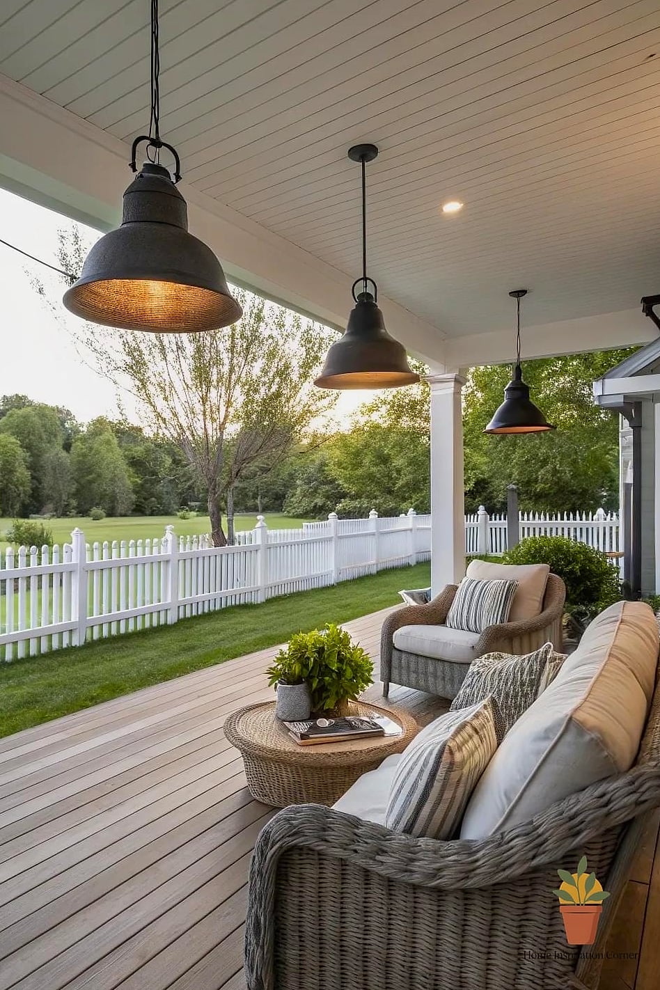 Oversized Pendant Lights Over a Dining Table