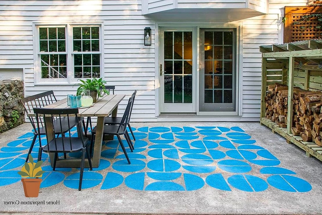 22 Patio Decor Ideas That Will Transform Your Space 15 Painted Concrete Floor