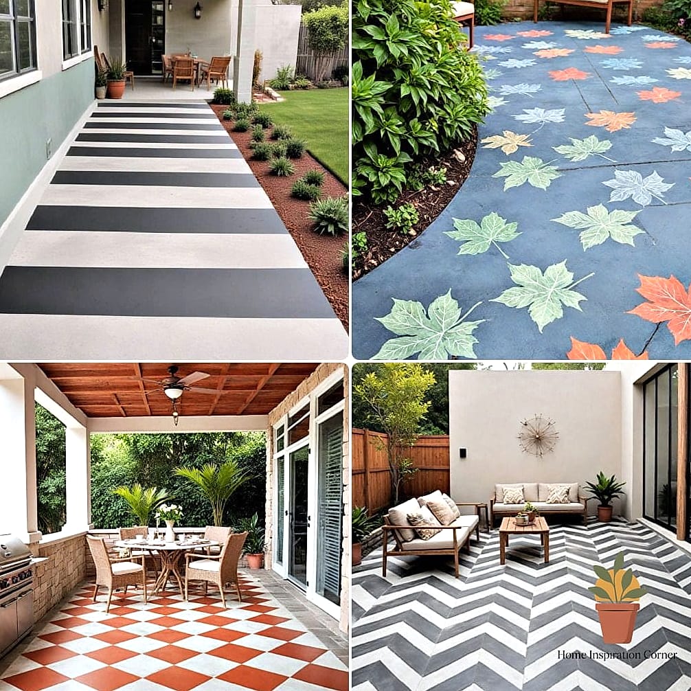 23 Small Outdoor Patio Ideas Designs You Need to See Right Now 17 Painted Concrete Floor