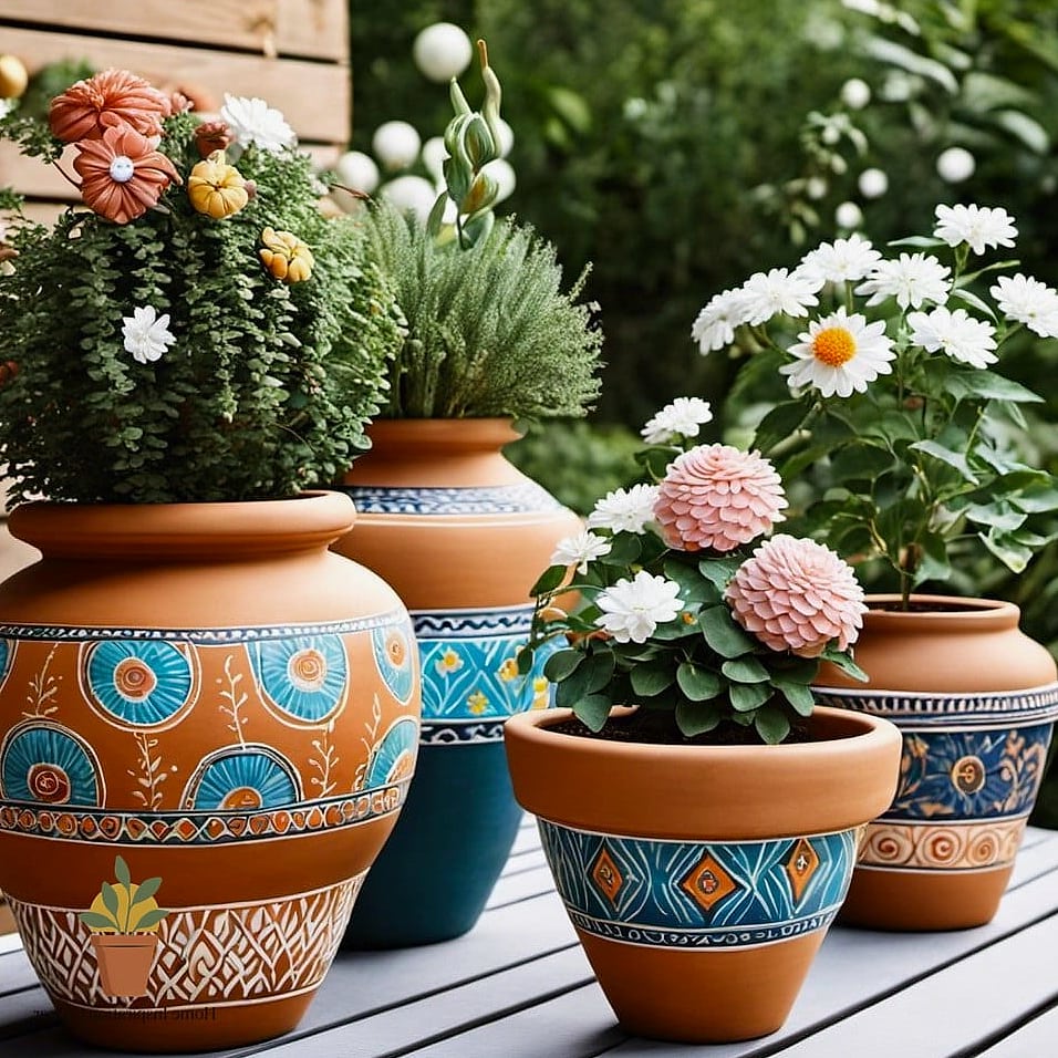 Painted Terracotta Pots