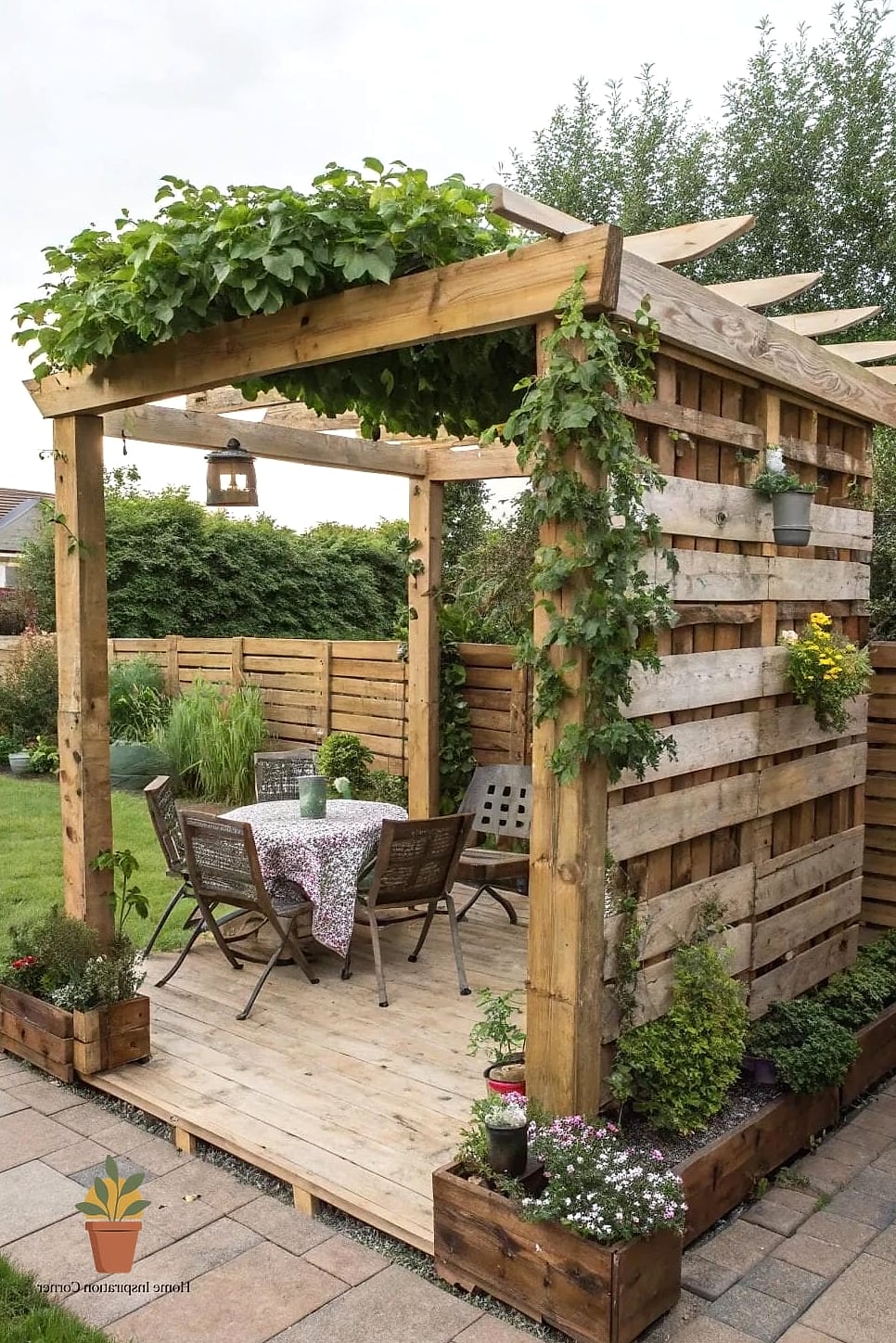 Pallet Wood Pergola Accents