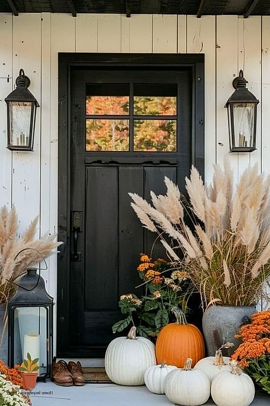 23 Outdoor Fall Decor Ideas Designs That Maximize Style and Function 16 A Pampas Grass Arrangement in a Large Urn