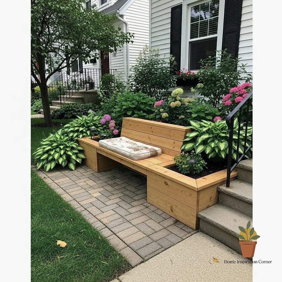 Patio with Built-In Bench Seating