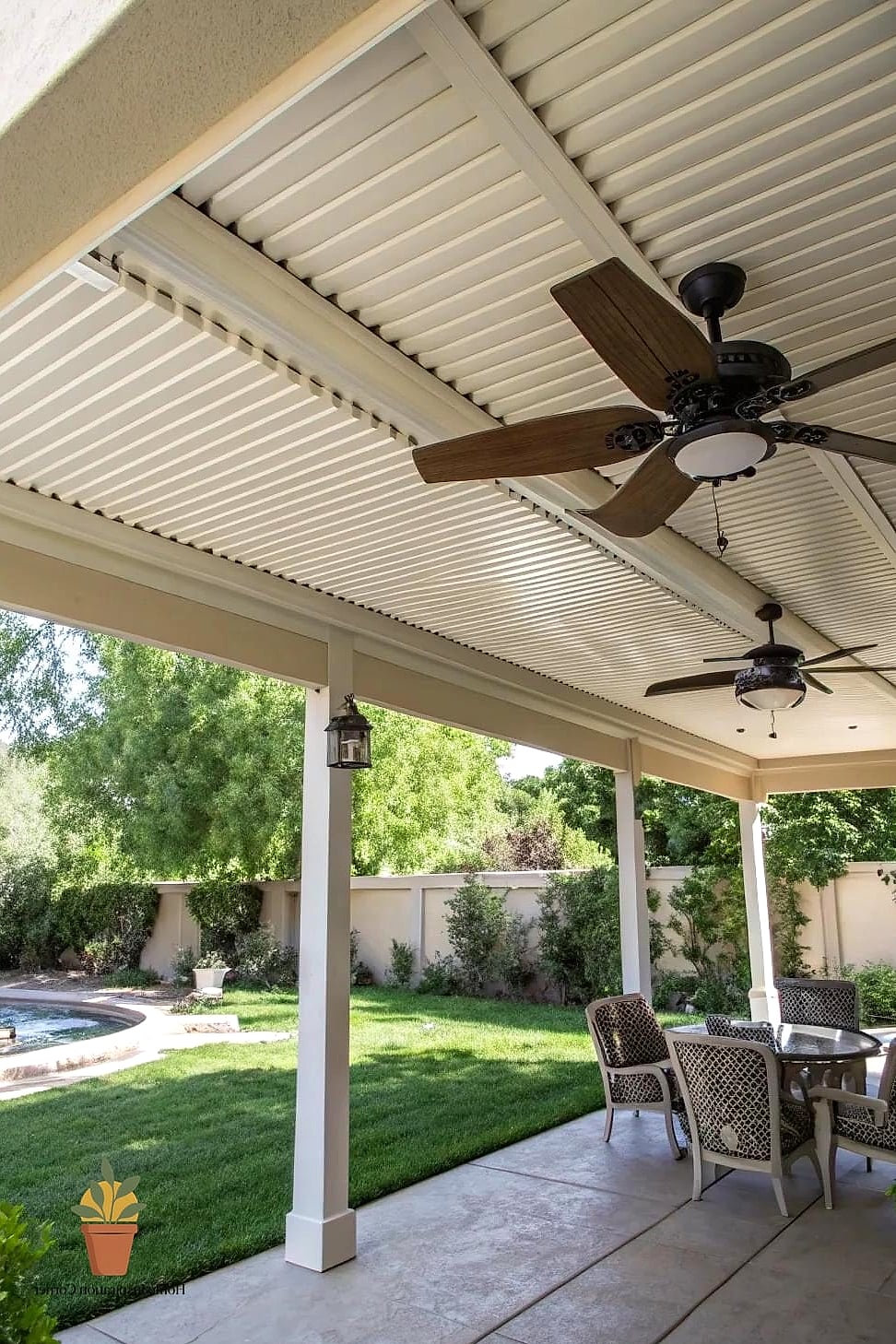 Patio Cover with Ceiling Fans Built In