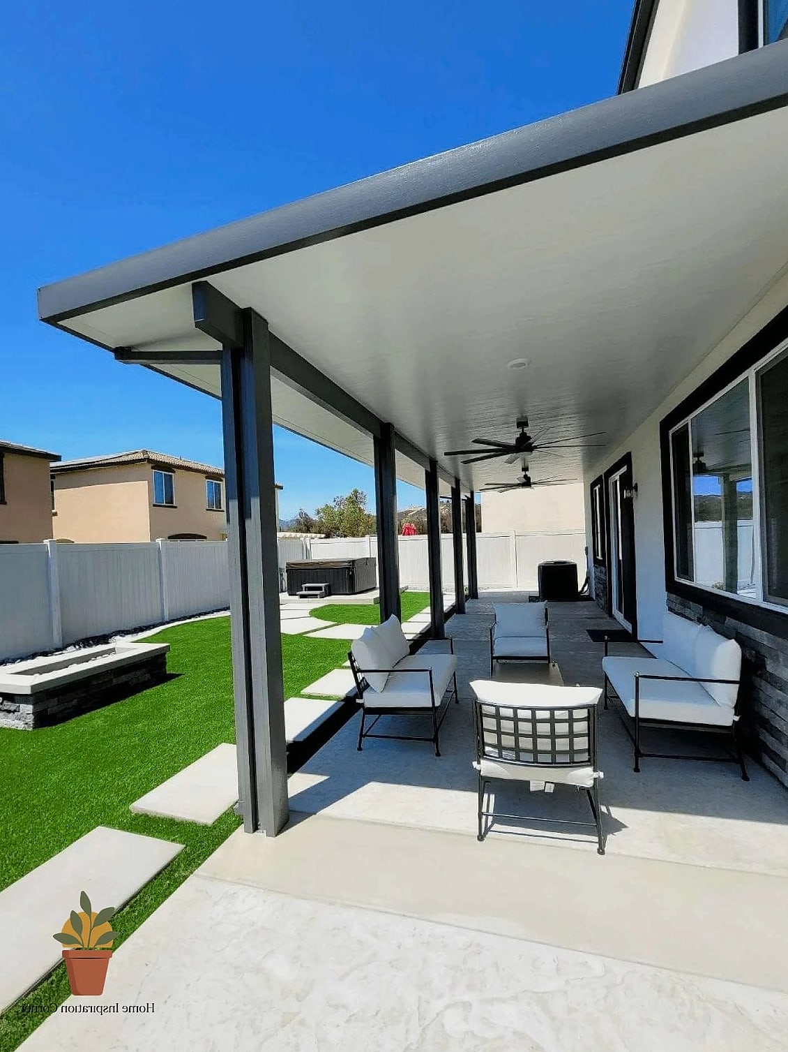 Patio Cover with Integrated Outdoor Kitchen