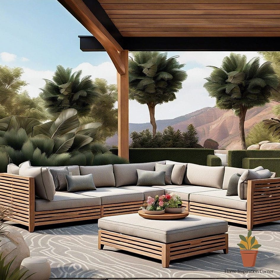 Patio with Outdoor Sectional and Coffee Table