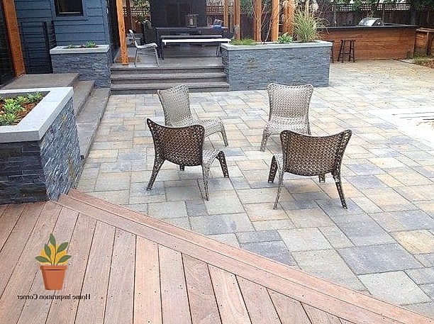 20 Paver Patio Ideas Ideas That Work in Any Size Home 16 Paver Patio with Wood Deck Transition