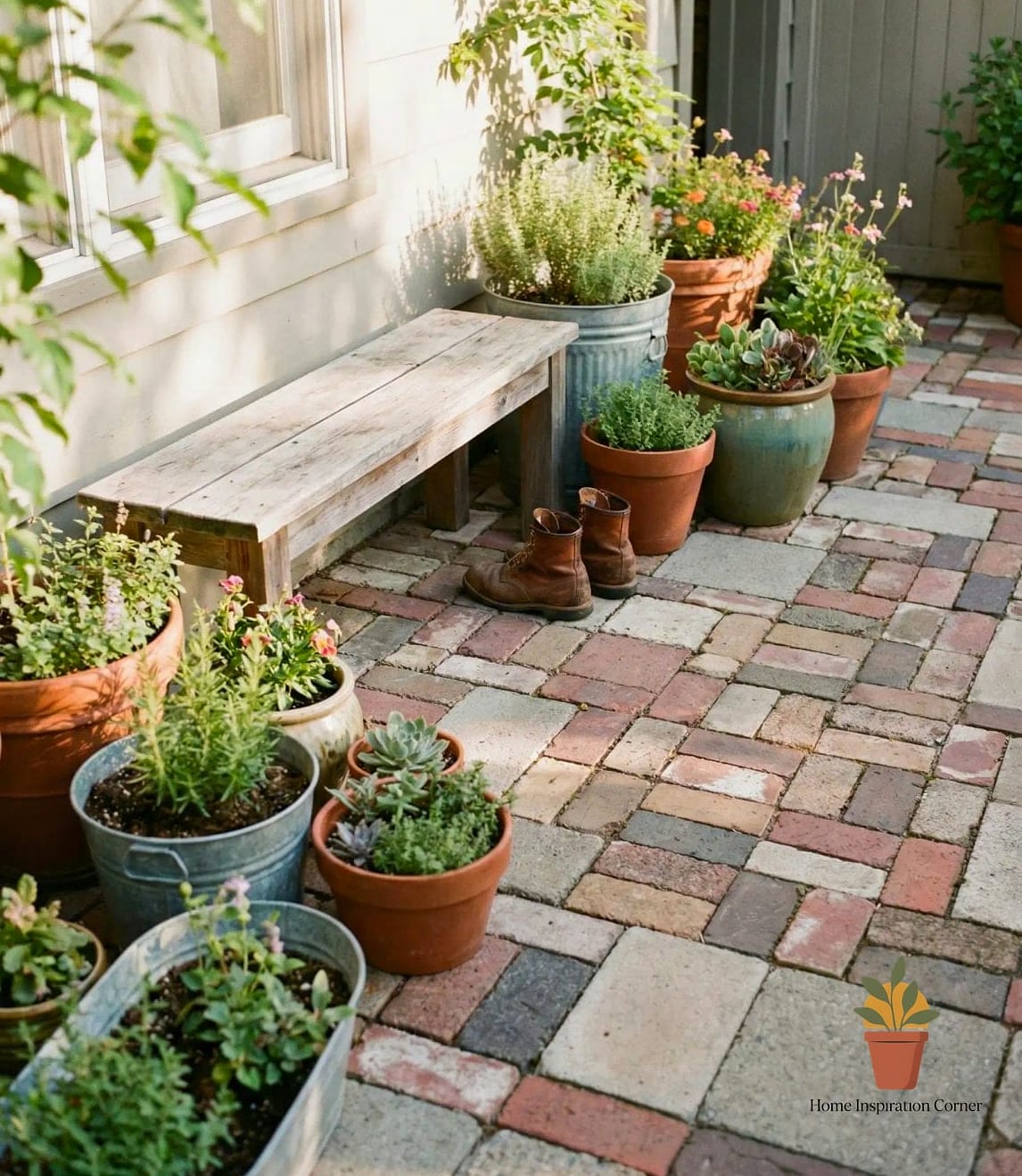 Paver Patio with Recycled Materials