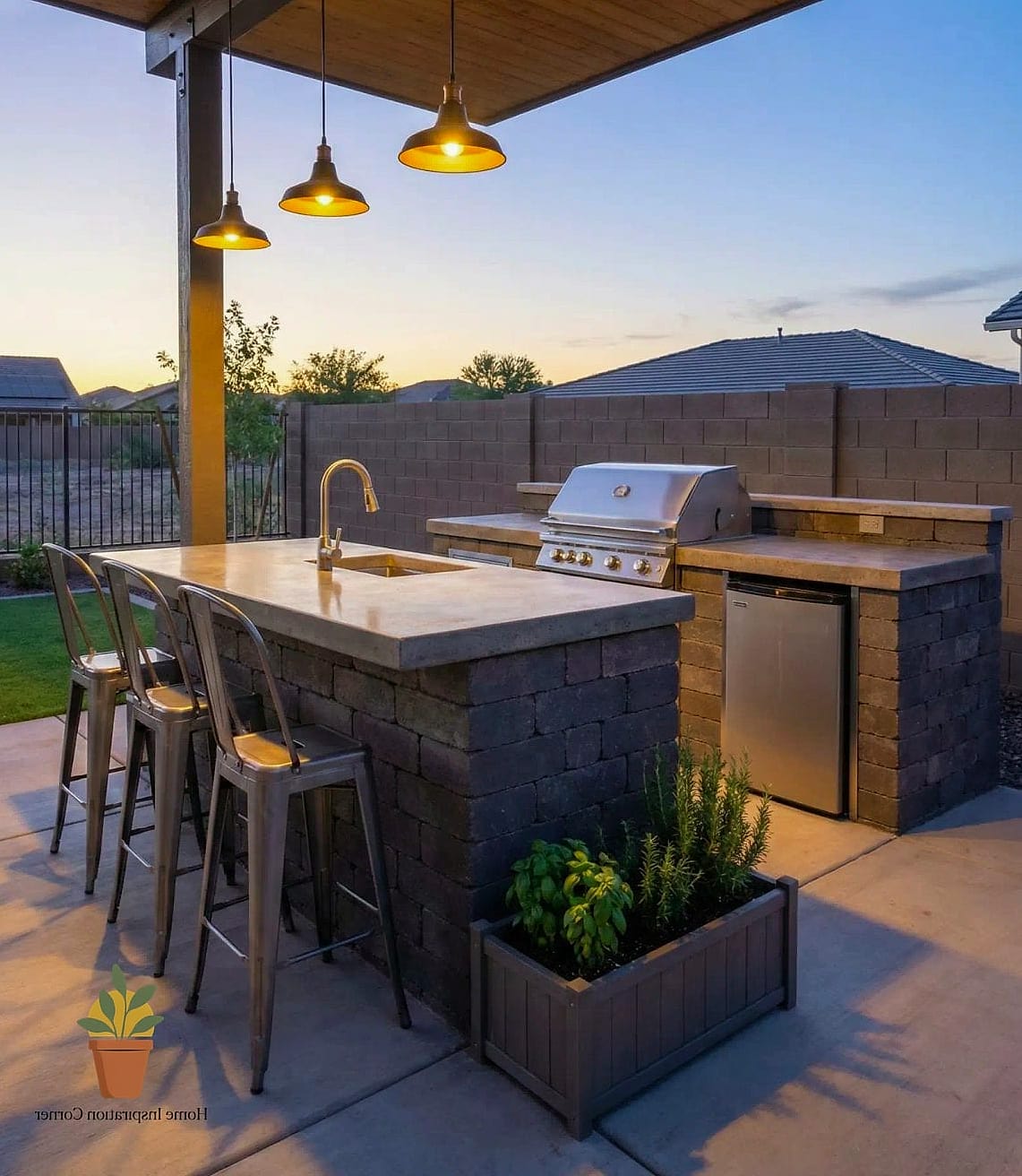 Paver Patio for Container Grilling Station
