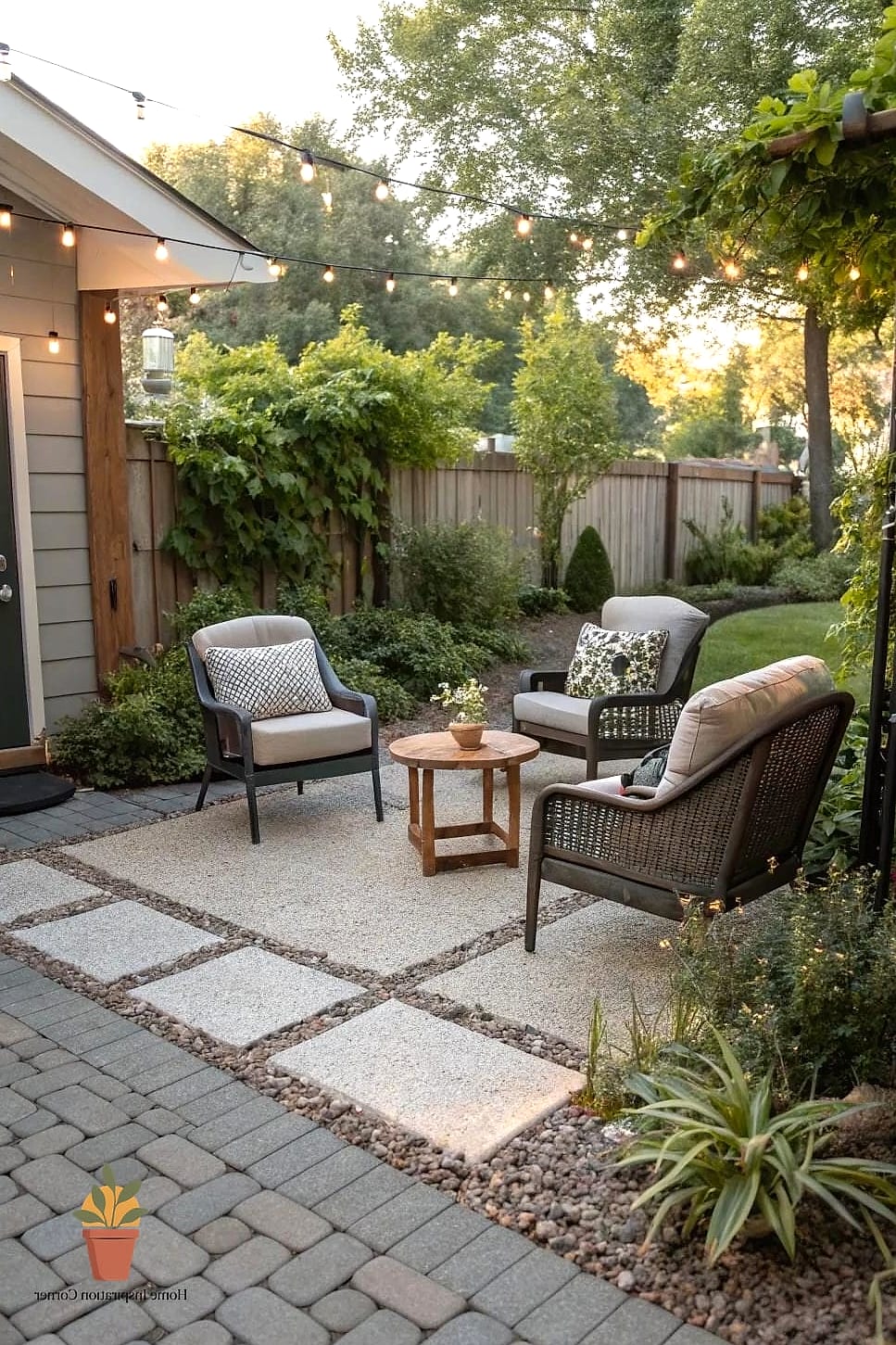 Pea Gravel and Paver Combo