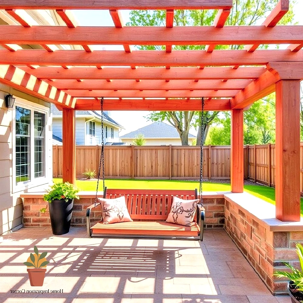 Pergola with Built-In Bench Seating