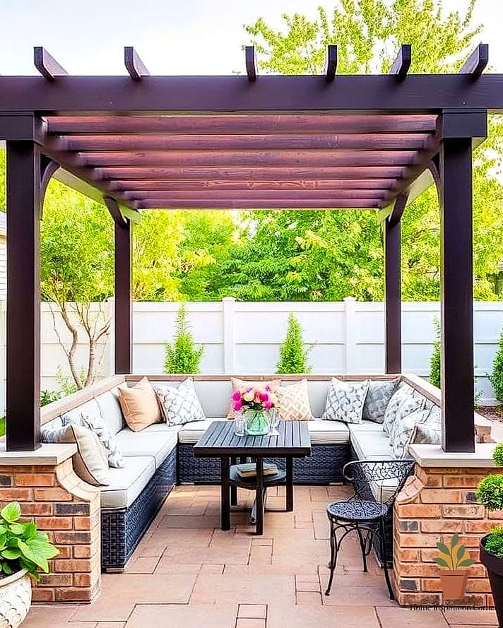 Pergola with Built-In Seating