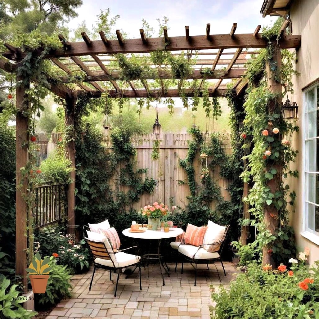 22 Backyard Inspiration Designs That Maximize Style and Function 4 Pergola with Climbing Greenery