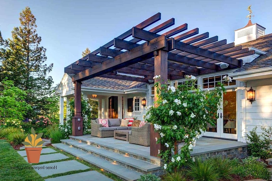 Pergola-Covered Dining Space