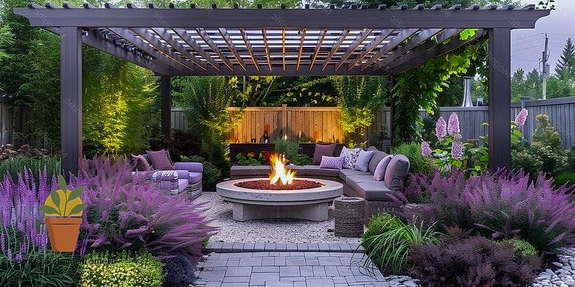 Pergola with a Fire Pit Underneath