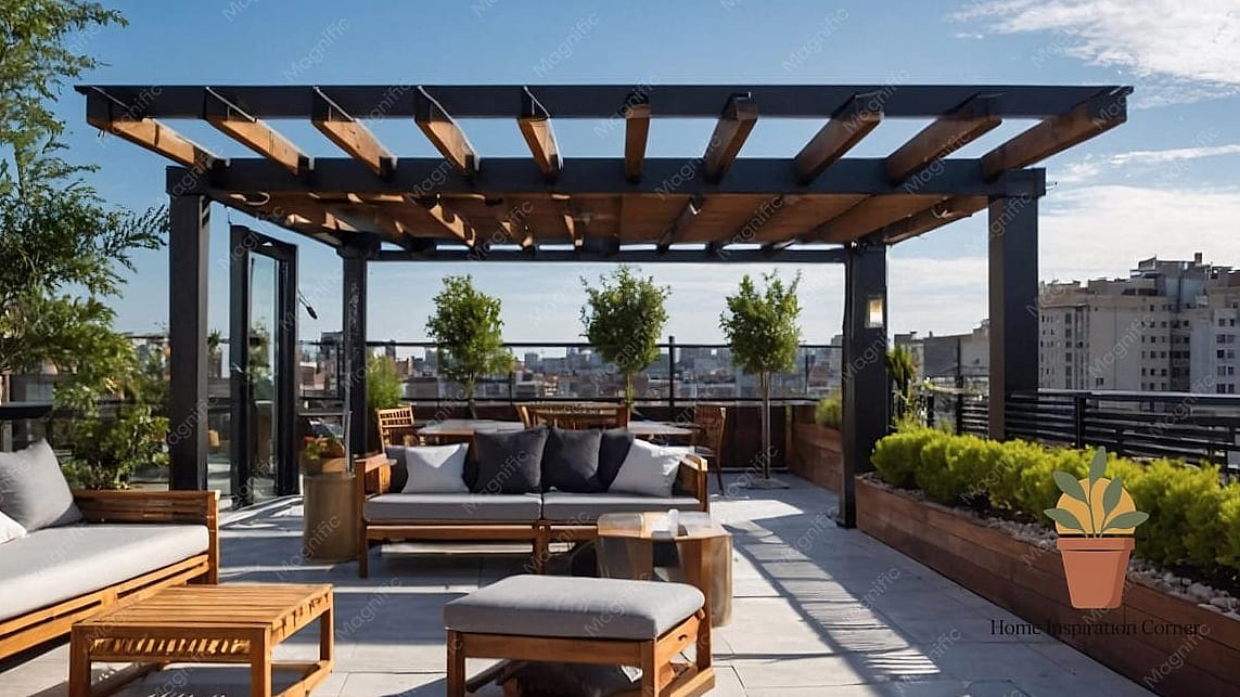 Pergola With Integrated String Light Channels
