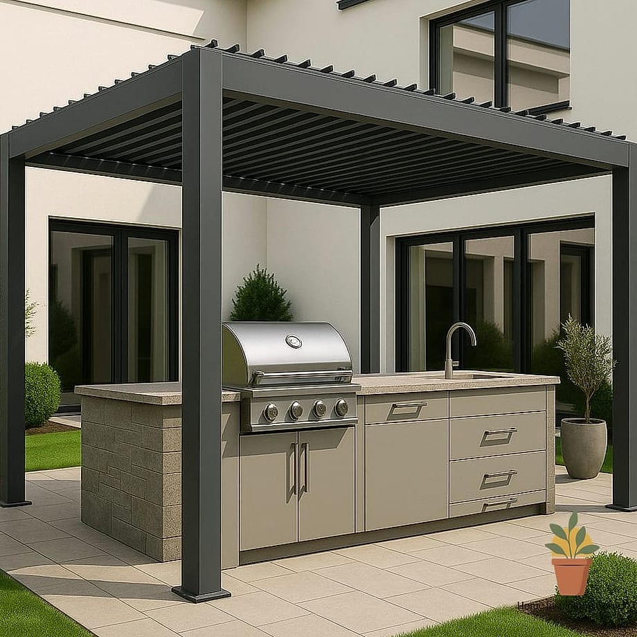 Pergola with a Outdoor Kitchen