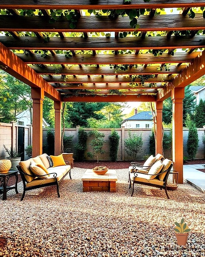Pergola Over a Gravel Patio Base