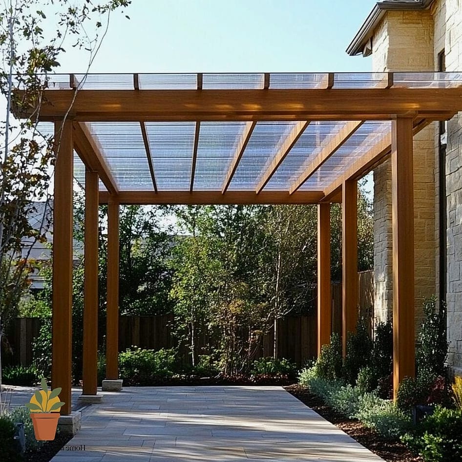 Pergola with a Polycarbonate Roof Panel