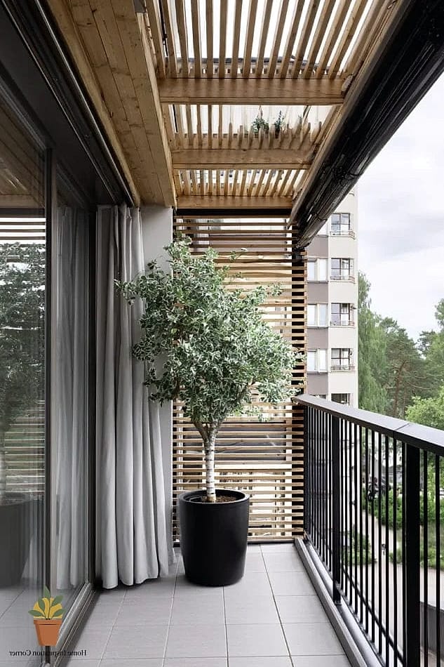 Pergola with Privacy Slats