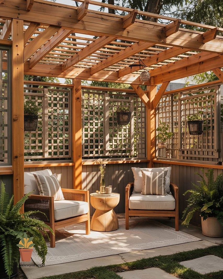 Pergola with Privacy Panels