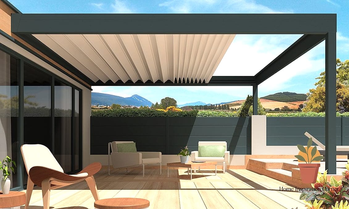 Pergola with Retractable Fabric Shade