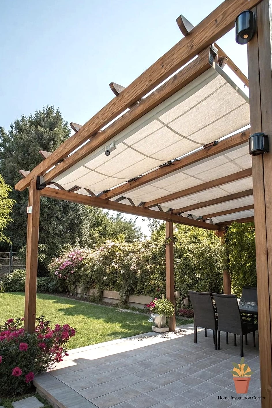 A Pergola with Retractable Shade