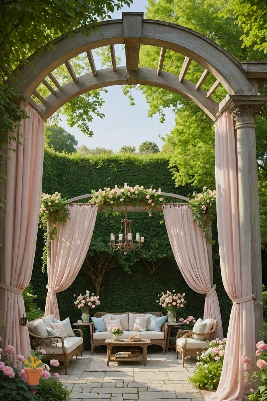Pergolas Draped in Grapevines or Wisteria