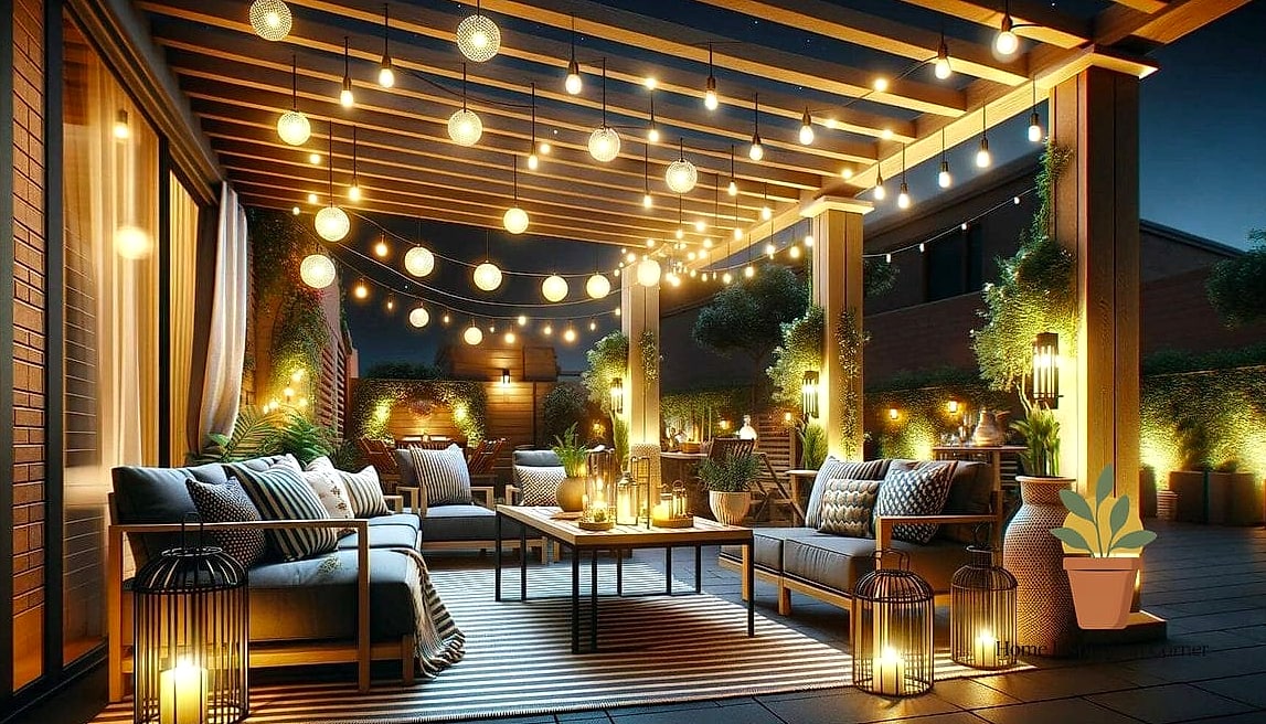 Pergola with String Lights
