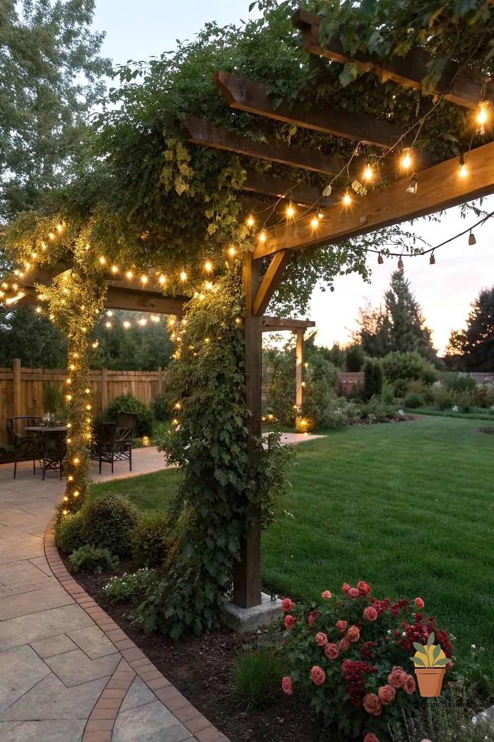 Pergola with String Lights