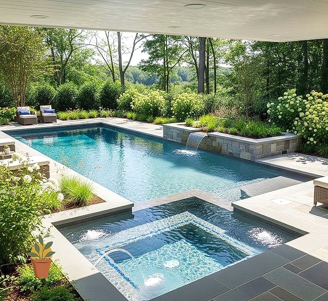 Pool with Attached Spa