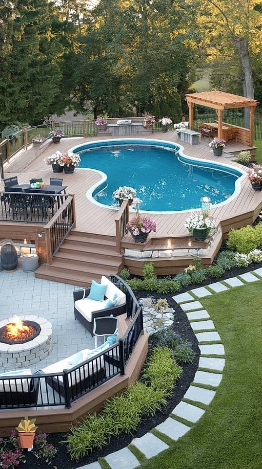 Pool Deck with Defined Lounge Zones