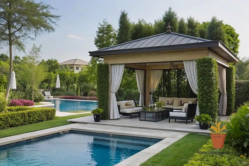 7 Backyard Oasis Designs You Need to See Right Now 3 Poolside Cabana with Outdoor Kitchen