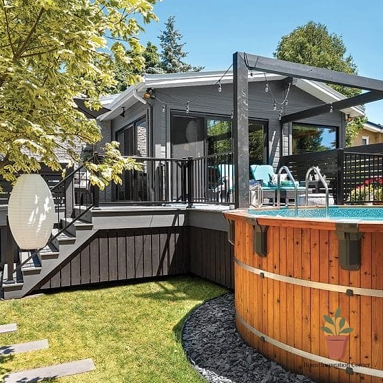 Poolside Fire Pit Patio