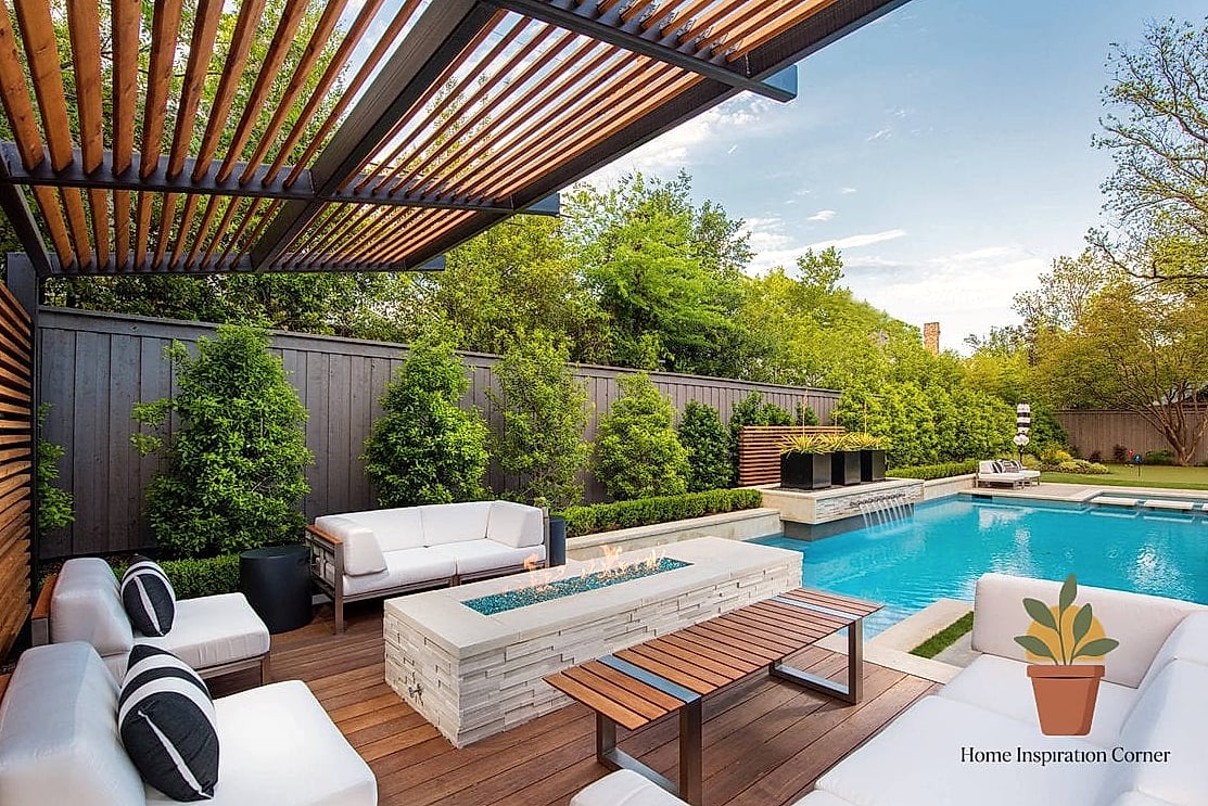 19 Backyard Patio Designs With Pool Makeovers That Look Incredibly Expensive 13 Poolside Outdoor Kitchen with Stone Veneer