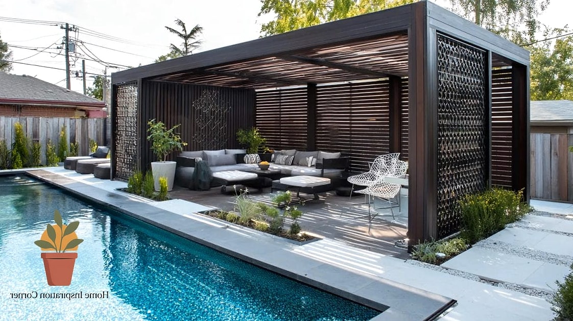 Poolside Pergola with Waterproof Cushions
