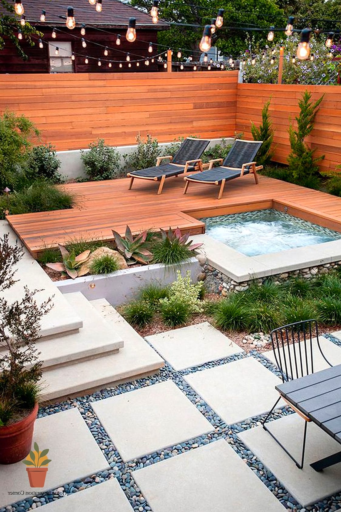 Poolside Spa with Matching Tile