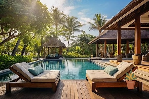 Poolside Wooden Terrace