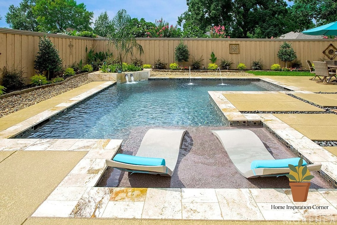 Pool with a Tanning Ledge