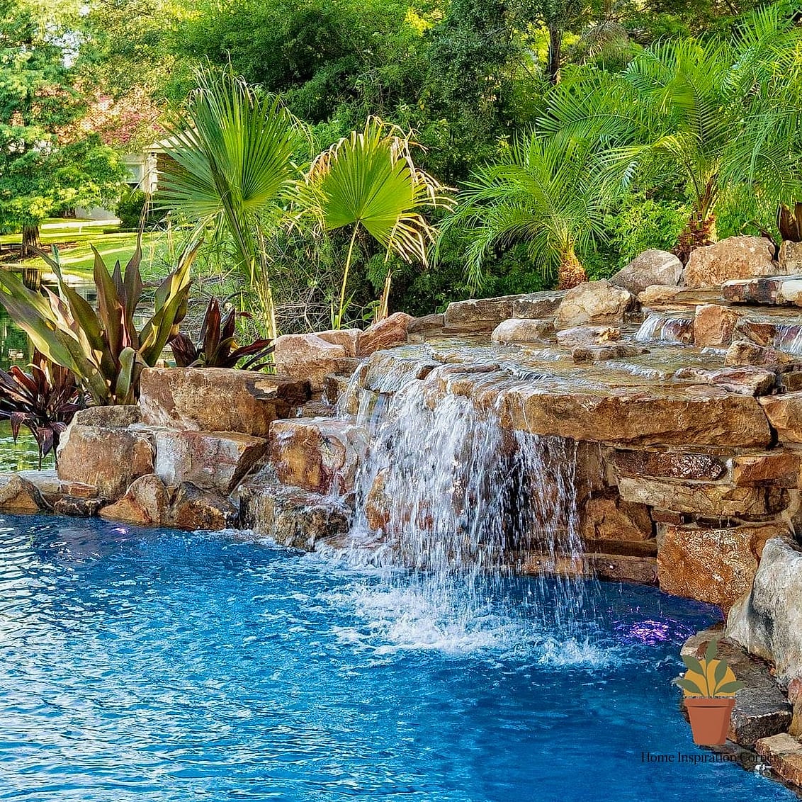 Pool with a Waterfall Feature