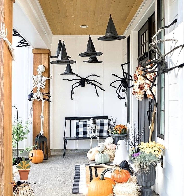 A Porch Ceiling Full of Hanging Ghosts or Bats
