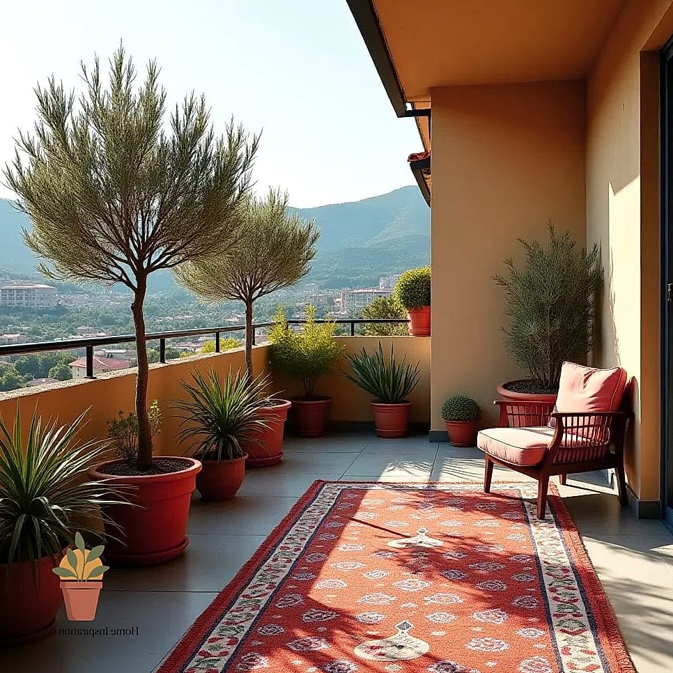 23 Balcony Decoration Ideas Looks We're Obsessed With This Year 8 Potted Olive Tree