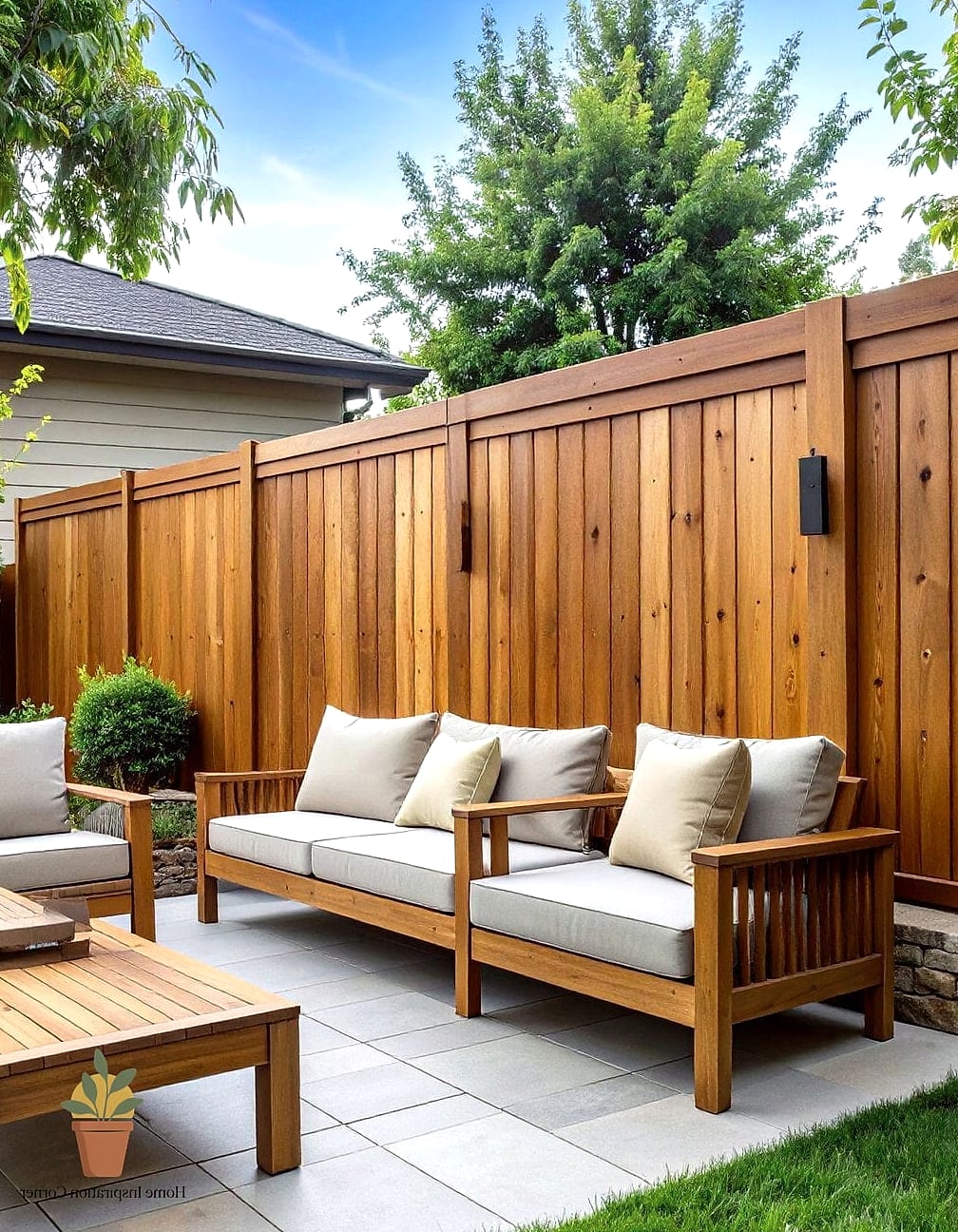 A Privacy Fence with Horizontal Slats