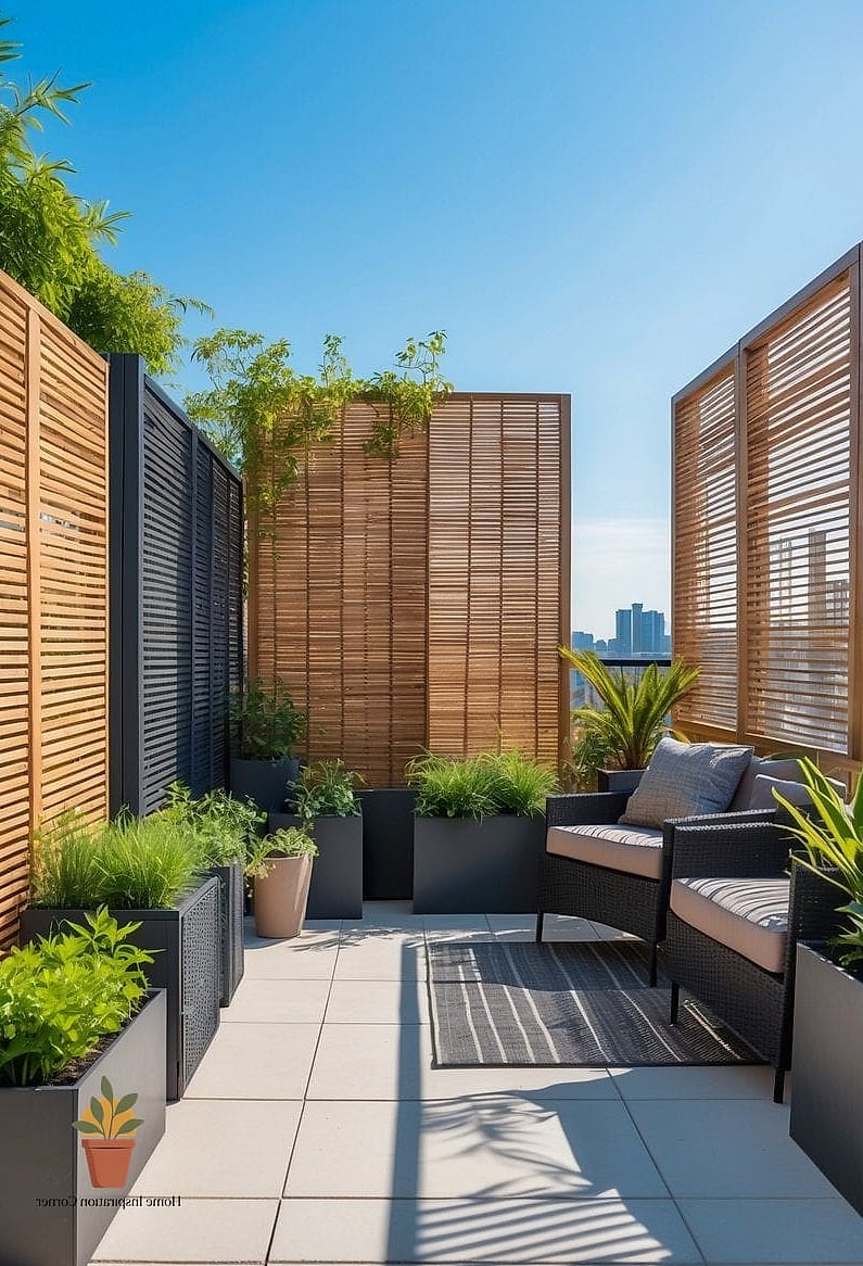 A Privacy Screen Made from Reeds or Bamboo