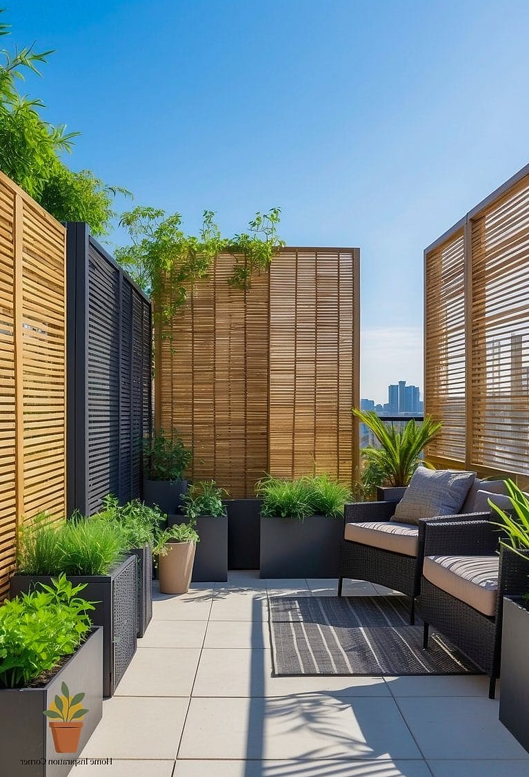 Privacy Screens with Greenery