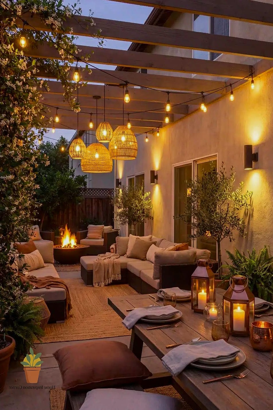 Rattan and Woven Lantern Clusters