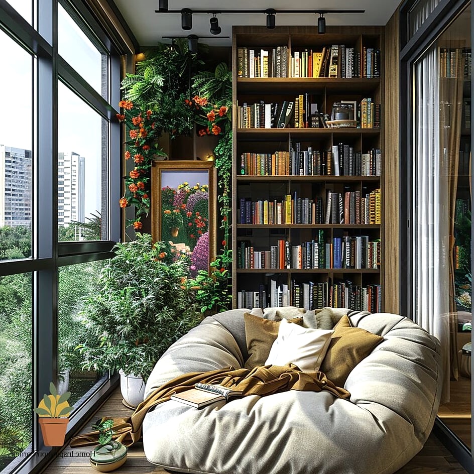 A Reading Nook with a Small Side Table