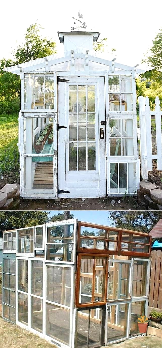 Reclaimed Window Frame Garden Trellis